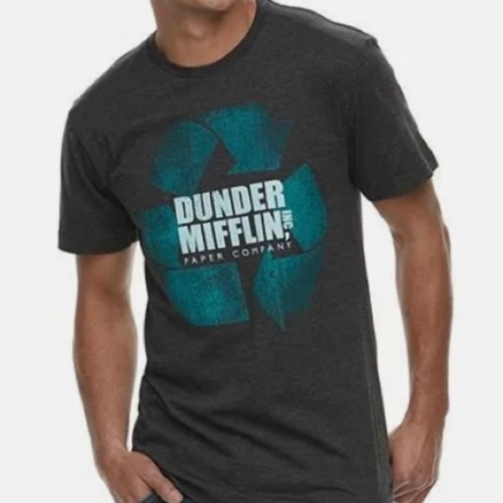 The Office - Gray Dunder Mifflin Recycle T-shirt. Sz: S